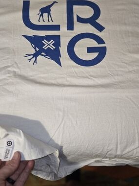Lrg White T-Shirt with Blue Logo